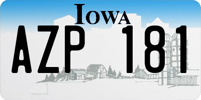 IA license plate AZP181
