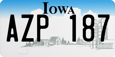 IA license plate AZP187