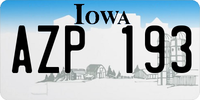 IA license plate AZP193