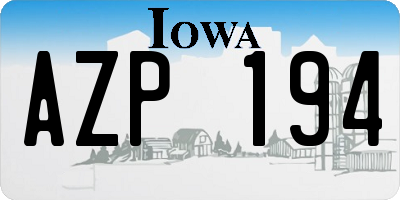 IA license plate AZP194