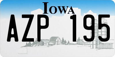 IA license plate AZP195