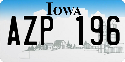 IA license plate AZP196