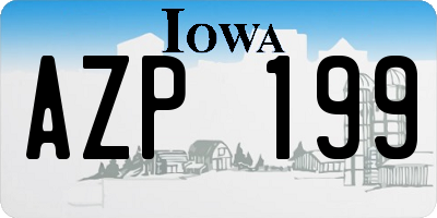 IA license plate AZP199