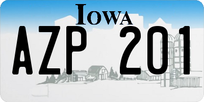 IA license plate AZP201