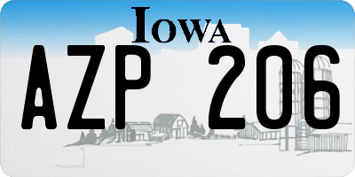 IA license plate AZP206