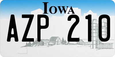 IA license plate AZP210