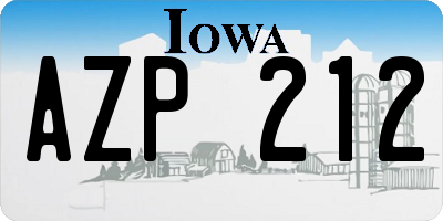 IA license plate AZP212