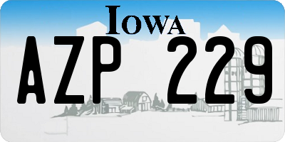 IA license plate AZP229