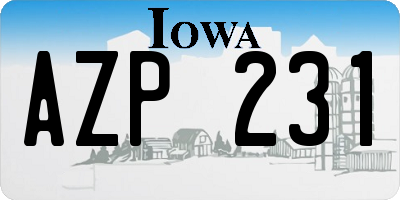 IA license plate AZP231