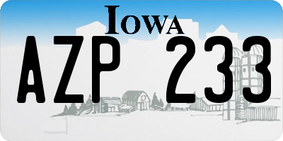 IA license plate AZP233