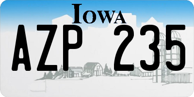 IA license plate AZP235