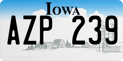 IA license plate AZP239