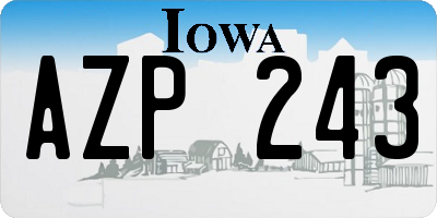 IA license plate AZP243