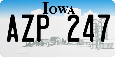IA license plate AZP247