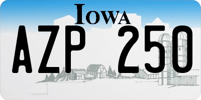 IA license plate AZP250