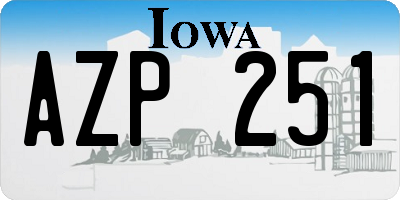IA license plate AZP251