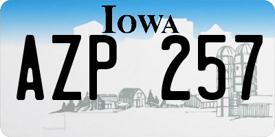 IA license plate AZP257