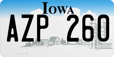 IA license plate AZP260