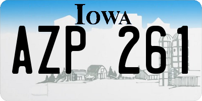 IA license plate AZP261