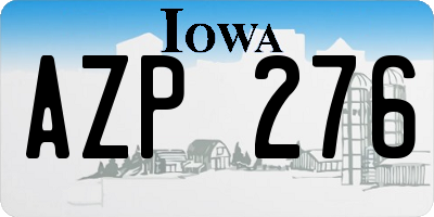 IA license plate AZP276