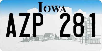 IA license plate AZP281