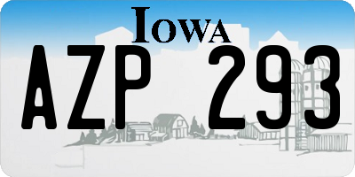 IA license plate AZP293