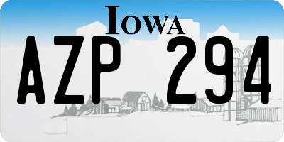 IA license plate AZP294