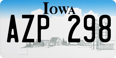 IA license plate AZP298