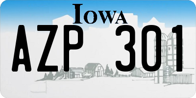 IA license plate AZP301