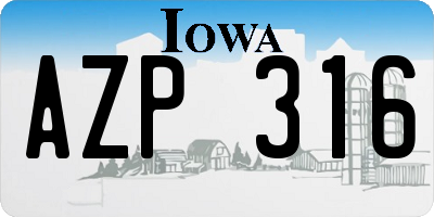 IA license plate AZP316