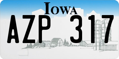 IA license plate AZP317