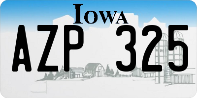 IA license plate AZP325