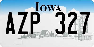 IA license plate AZP327