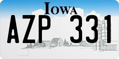 IA license plate AZP331