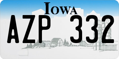 IA license plate AZP332