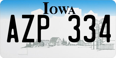 IA license plate AZP334
