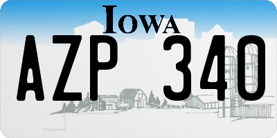 IA license plate AZP340
