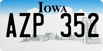 IA license plate AZP352