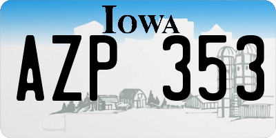 IA license plate AZP353