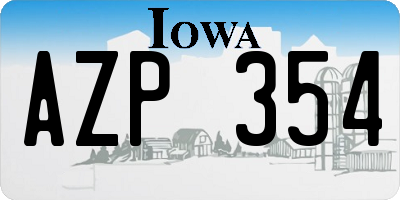 IA license plate AZP354