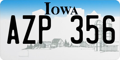 IA license plate AZP356