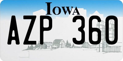 IA license plate AZP360