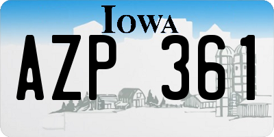 IA license plate AZP361