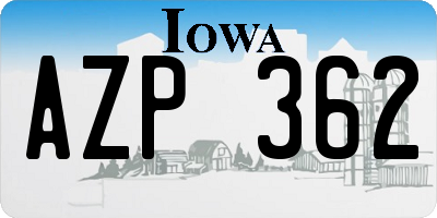 IA license plate AZP362