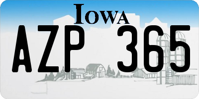 IA license plate AZP365