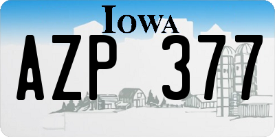 IA license plate AZP377