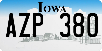 IA license plate AZP380