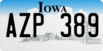 IA license plate AZP389