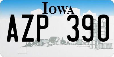 IA license plate AZP390