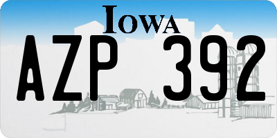 IA license plate AZP392